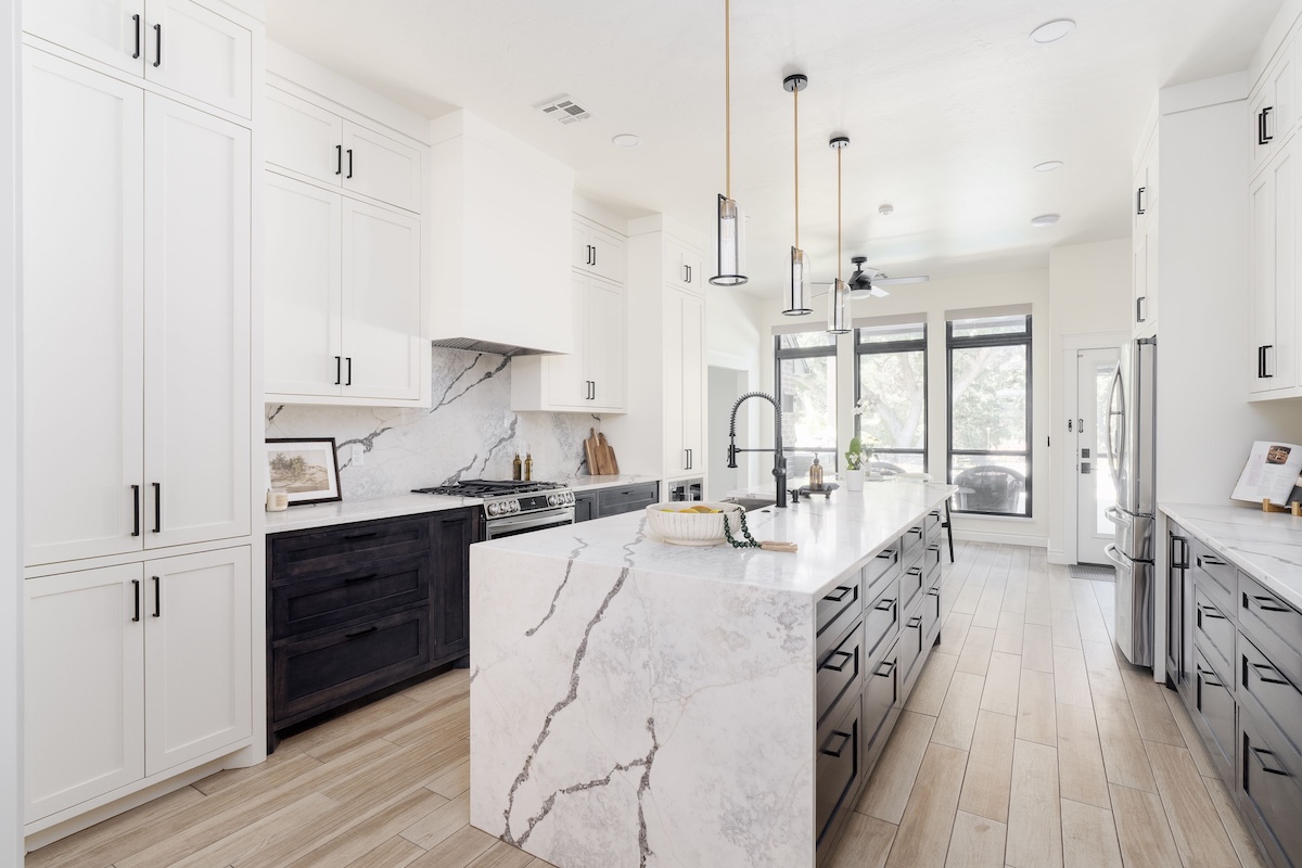 whole home remodel with airy kitchen and large island